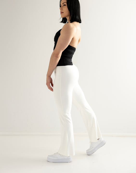 Flare -Leggings White