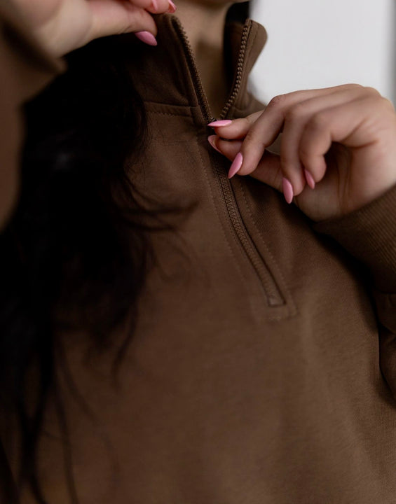 Everyday Comfort Half -Zip College Brown