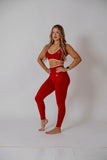 Shape Line Leggings Cherry