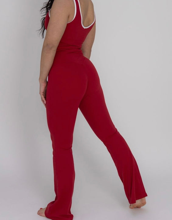 Everyday Line Flare -Leggings Cherry