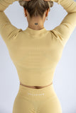 Ribbed Shape Jacket Creme Yellow