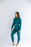 Ribbed Shape Jacket Dark Jade