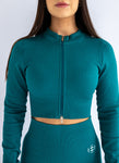 Ribbed Shape Jacket Dark Jade